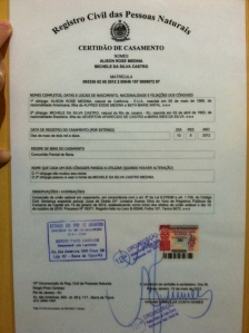 Our marriage certificate. Finally!